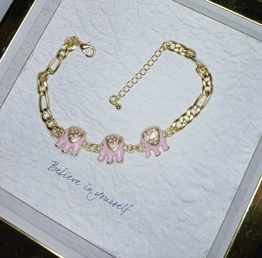 Pink elephant bracelet