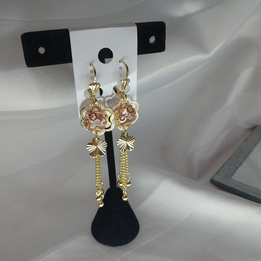 pink hanging earrings